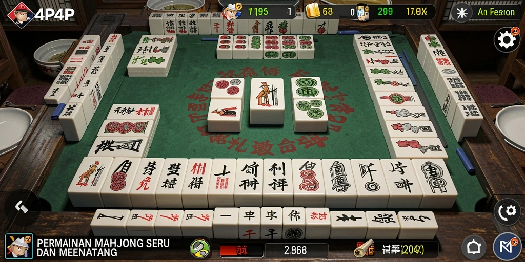 Gameplay Mahjong yang seru dan menantang di 4P4P.