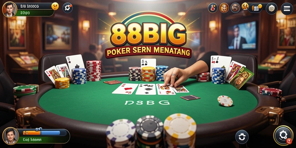 Screenshot 88BIG menunjukkan gameplay poker yang seru dan kompetitif.