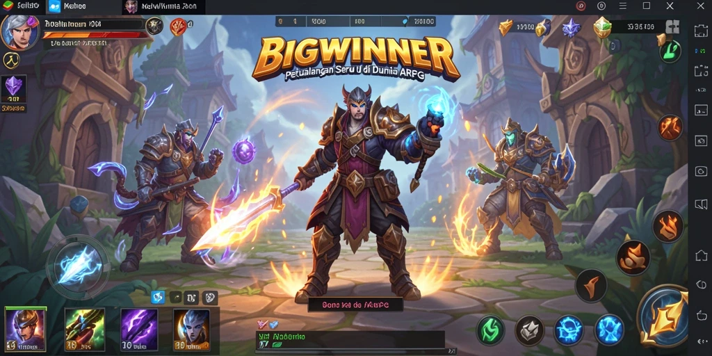 Tangkapan layar gameplay BIGWINNER yang menunjukkan pertarungan seru.