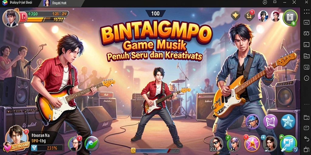 Screenshot BINTANGMPO menampilkan pengalaman bermain musik yang menarik.