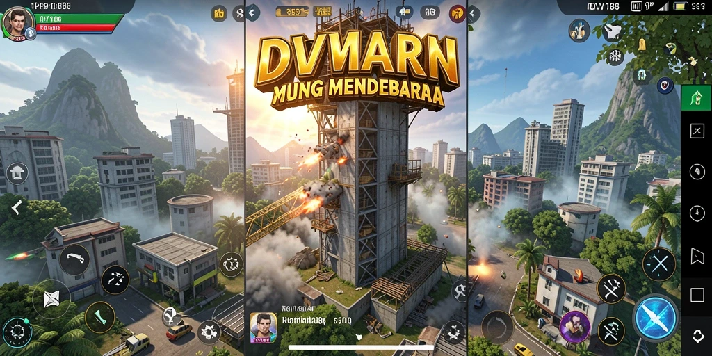 Tangkapan layar gameplay <strong>DV188</strong> yang menunjukkan aksi menara bertahan.