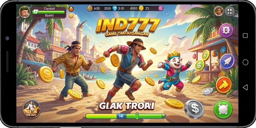 Tampilan gameplay IND777 yang penuh warna dan seru.