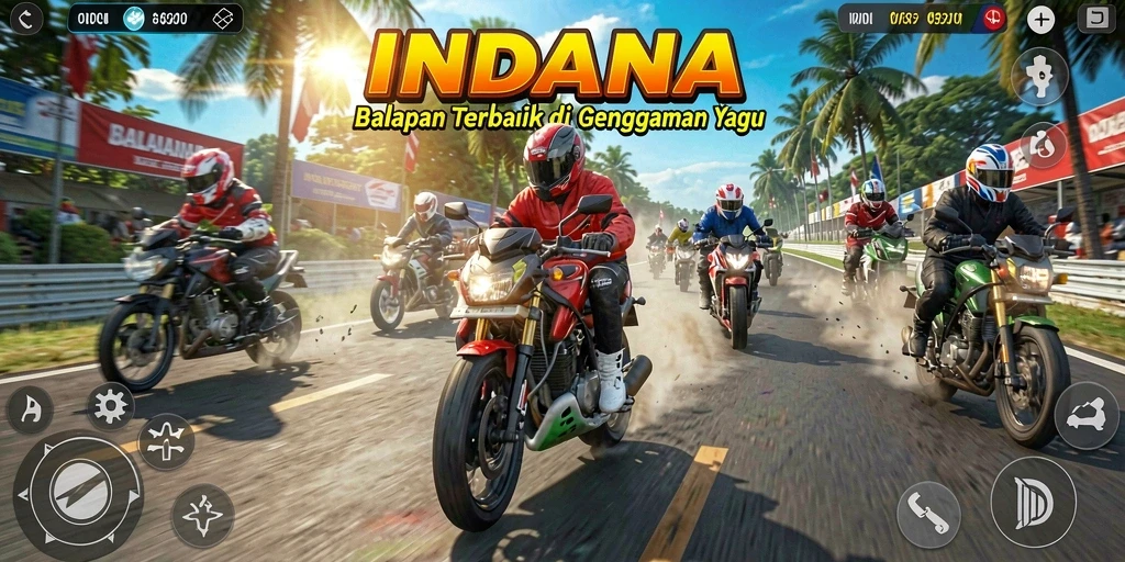 Tampilan gameplay balapan seru dari INDAAA.