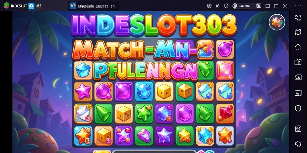 Screenshot gameplay INDESLOT303 menampilkan momen mencocokkan elemen match-3.