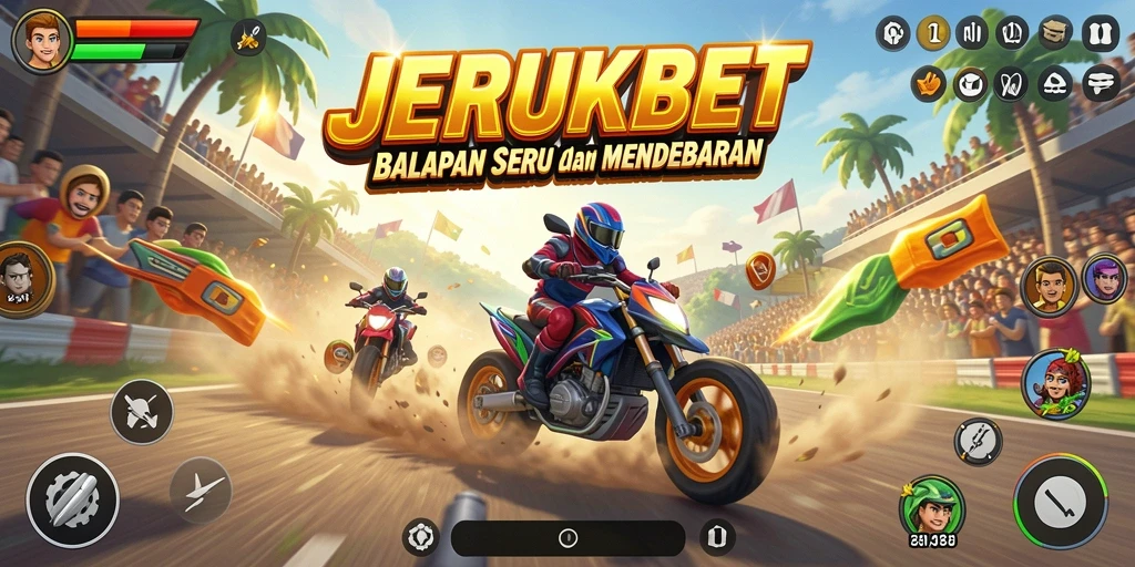 Screenshot dari gameplay balapan JERUKBET yang seru dan mendebarkan.