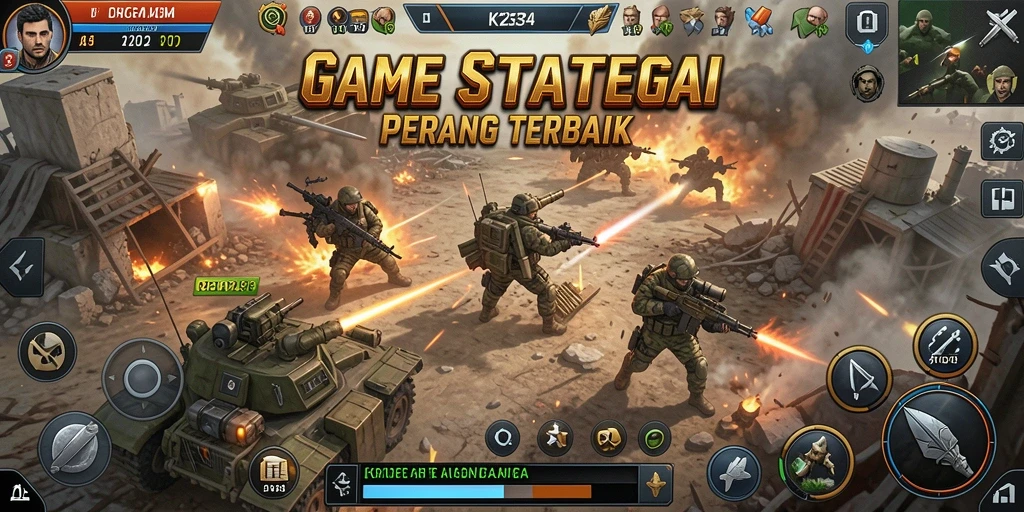 Screenshot gameplay K234 yang menampilkan aksi pertempuran SLG yang mendebarkan.