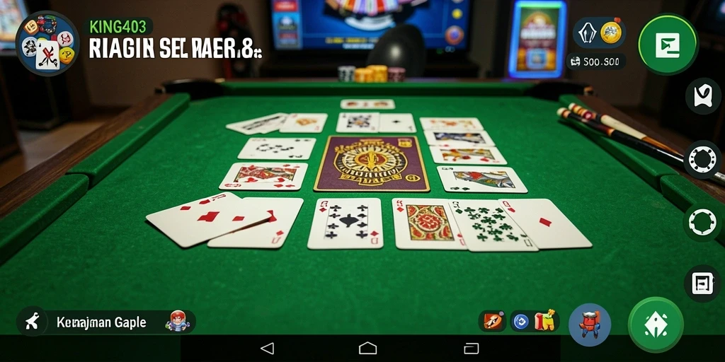 Tampilan gameplay KING403 dengan suasana permainan Gaple.