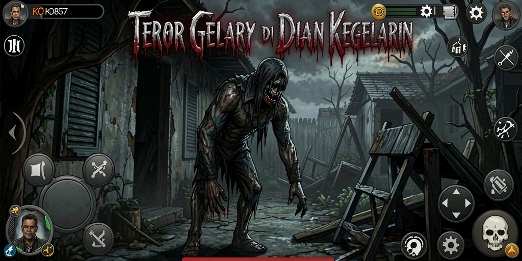Screenshot gameplay KO857 yang memperlihatkan suasana Horror yang mencekam.