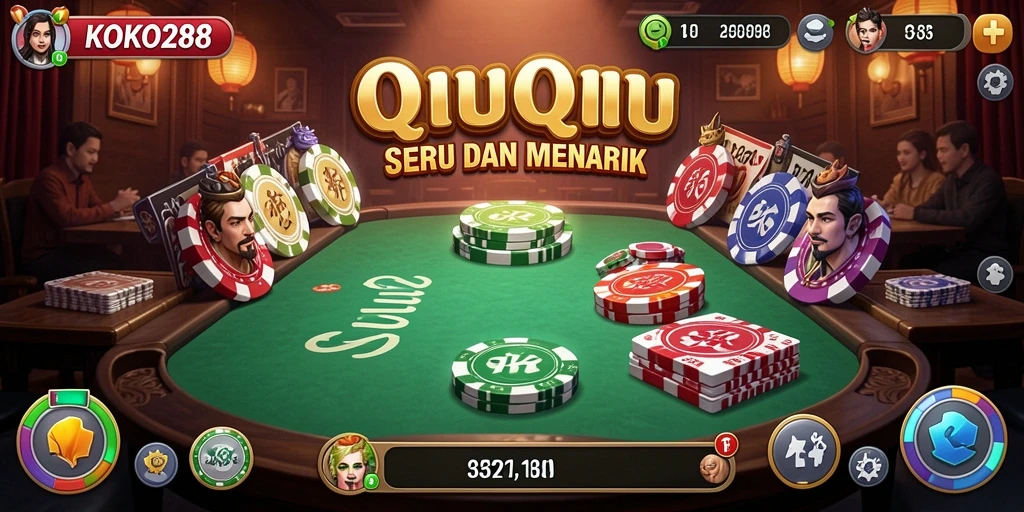 Screenshot gameplay KOKO288 yang menampilkan pertempuran QiuQiu.