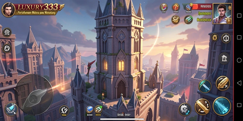 Tampilan gameplay LUXURY333 yang mendebarkan dalam pertahanan menara.