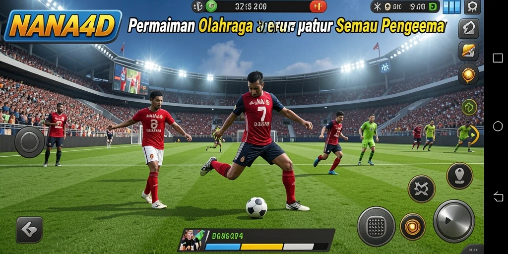 Tangkapan layar NANA4D menampilkan aksi seru dalam permainan olahraga.