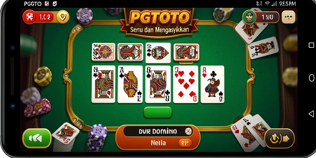 Tampilan permainan Domino yang menyenangkan dan interaktif.