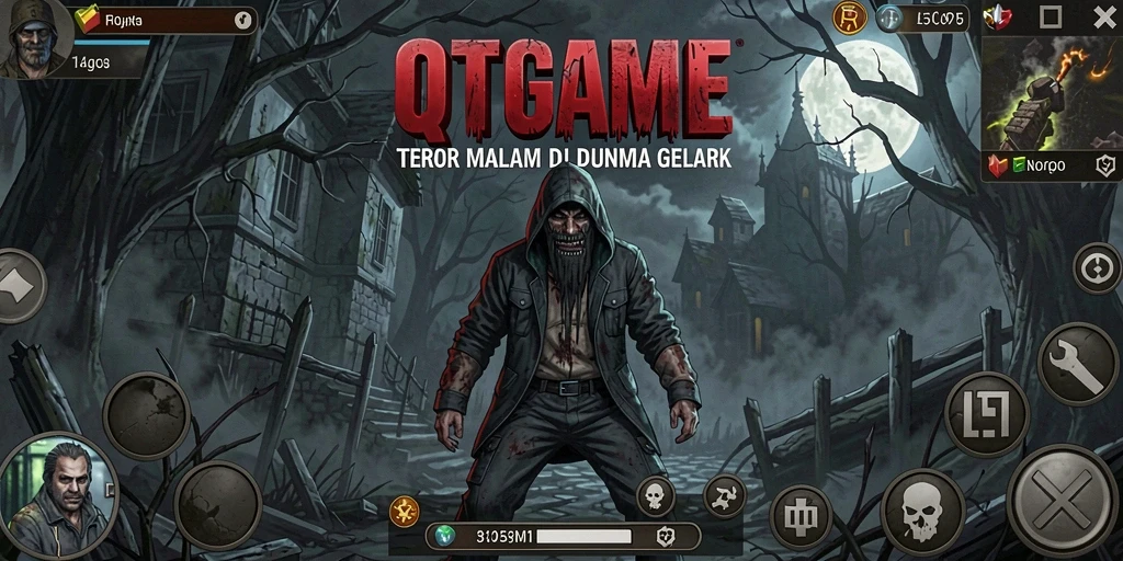 Tampilan menegangkan dari gameplay QTGAME yang penuh kengerian.