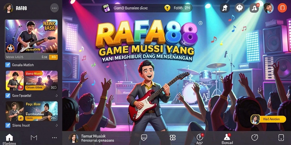 Tampilan gameplay RAFA88 yang seru dan interaktif dengan lagu-lagu musik.