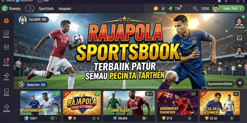 Tampilan menarik dalam aplikasi Sportsbook RAJAPOLA saat taruhan berlangsung.