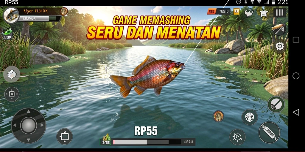 Tangkapan ikan yang menakjubkan dalam gameplay RP55.