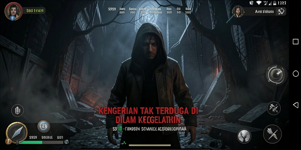 Tangkapan layar dari gameplay menegangkan S9S9 saat menghadapi monster.