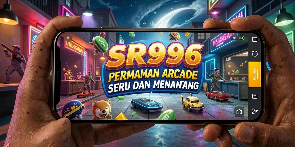 Screenshot utama SR996 menunjukkan aksi mendebarkan dalam permainan Arcade.